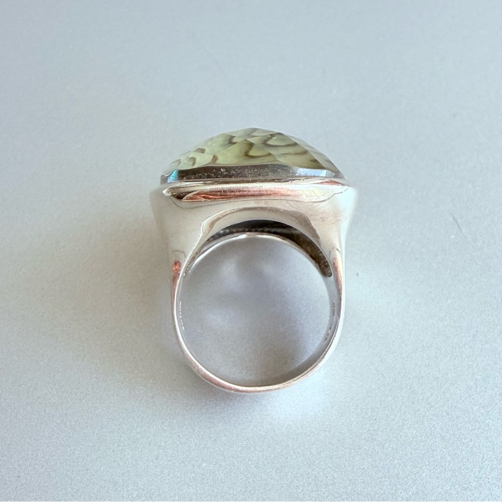 Abalone Shell Triplet Faceted Large Sterling Silv… - image 7